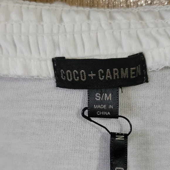 Coco + Carmen Cream Ruffle V-Neck Long Sleeve Top - Picture 2 of 8